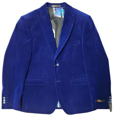 Mens Blue Slim Fit Corduroy 3pc Suit