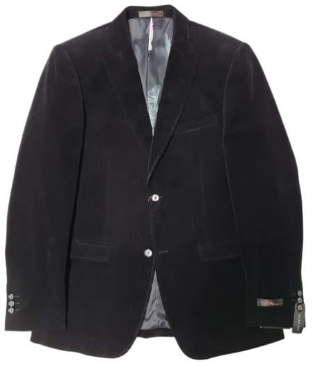 Mens Black Slim Fit Corduroy 3pc Suit