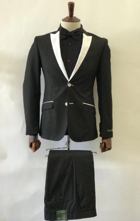 Black And White Lapel Tuxedo - Black And White Blazer - Dinner Jacket