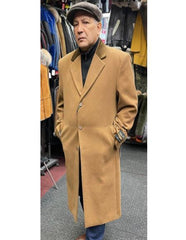Mens Cashmere Blend Camel Coat Full length - Cashmere Overcoat