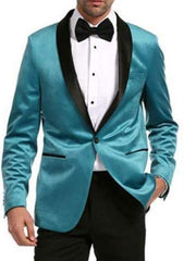 Black and Teal Suit - Teal Wedding Tuxedos