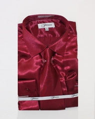 Mens Burgundy Shirt With Tie