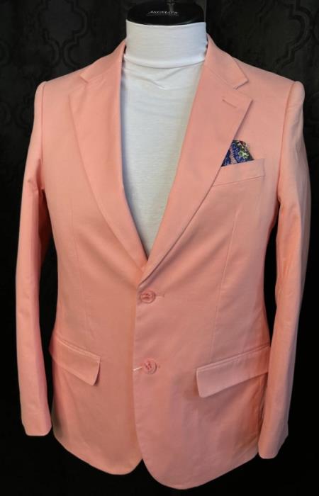 Cotton Blazer - Mens Summer Sport Coat - Pink