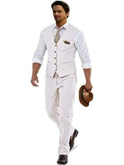 Groomsmen Summer Beach Prom Ivory Vest and Pants Set