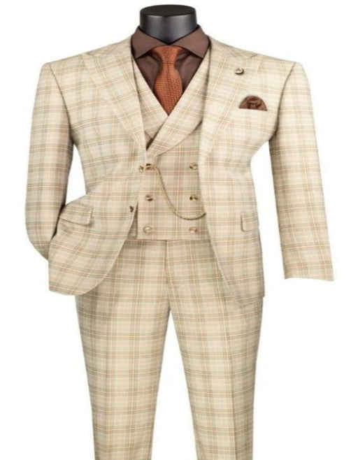 Khaki Plaid Suit for Every Occasion