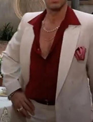 Mens One Button White ~ Red Suit