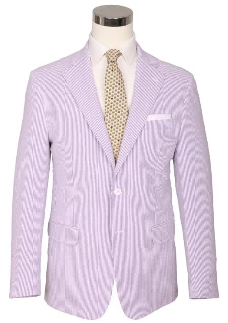 Seersucker Blazer - Purple Seersucker Sport Coat