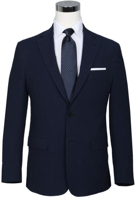 Seersucker Blazer - Navy ~ Black Seersucker Sport Coat