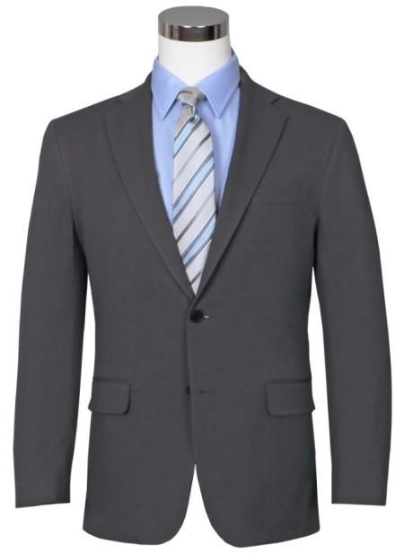 Seersucker Blazer - Gray Seersucker Sport Coat