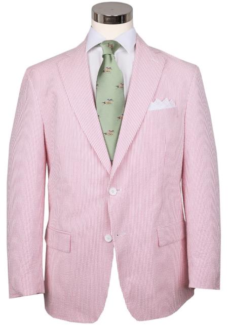 Seersucker Blazer - Pink Lemonade Seersucker Sport Coat