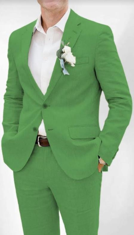 Mens Cotton Suit - Lime Summer Suit