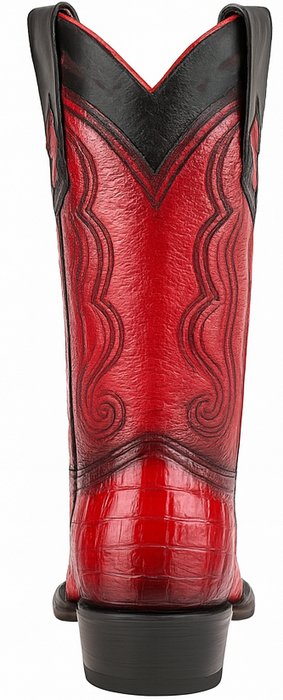 Los Altos Boots Caiman Tail Red Pointed Toe Cowboy Boots