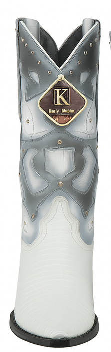 Men's King Exotic Boots Teju Lizard 3x Toe White (495vf0728)