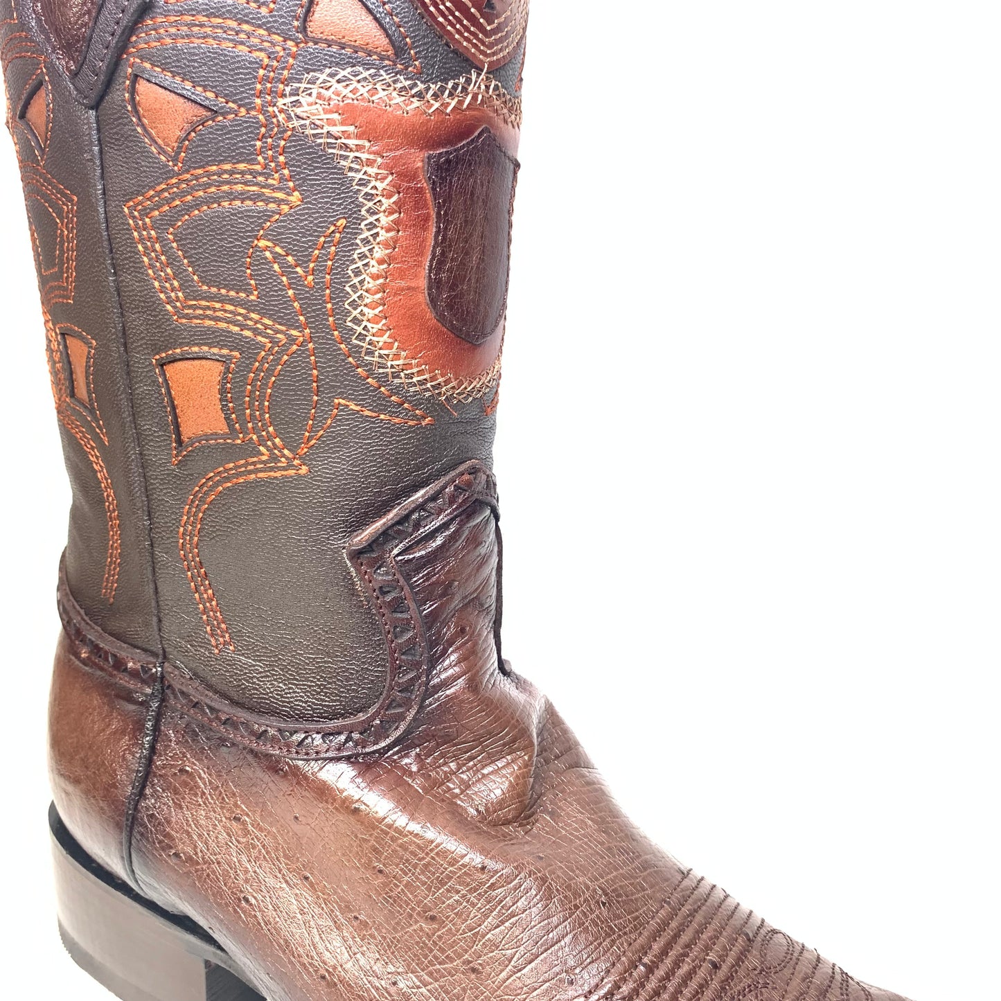Los Altos Boots Brown Ostrich Quill Cowboy Boots - Image 7