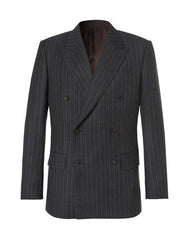 kingsman chalk-striped Double Breasted eggsy - Color: Dark Grey Suit