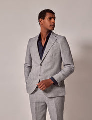 Mens Linen Suit For Beach Wedding - Summer Suit in Light Grey