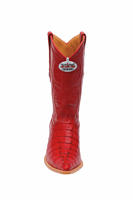 Los Altos Boots Red Caiman ~ World Best Alligator ~ Gator Skin Tail Cowboy Boots