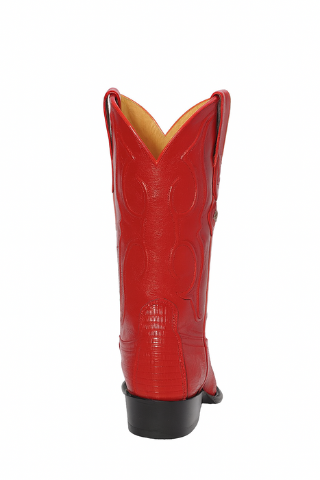 Los Altos Boots Red Ring Lizard J-Toe Cowboy Boots
