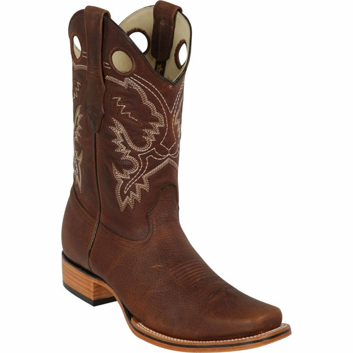 Los Altos Men's Genuine Leather Square Toe Boots - Tan