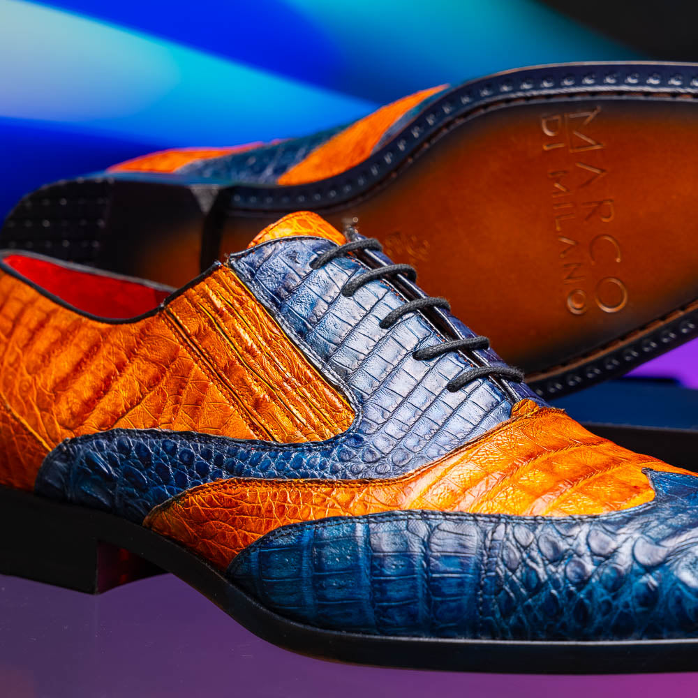 Marco Di Milano Luciano Blue & Brandy Leather Oxford