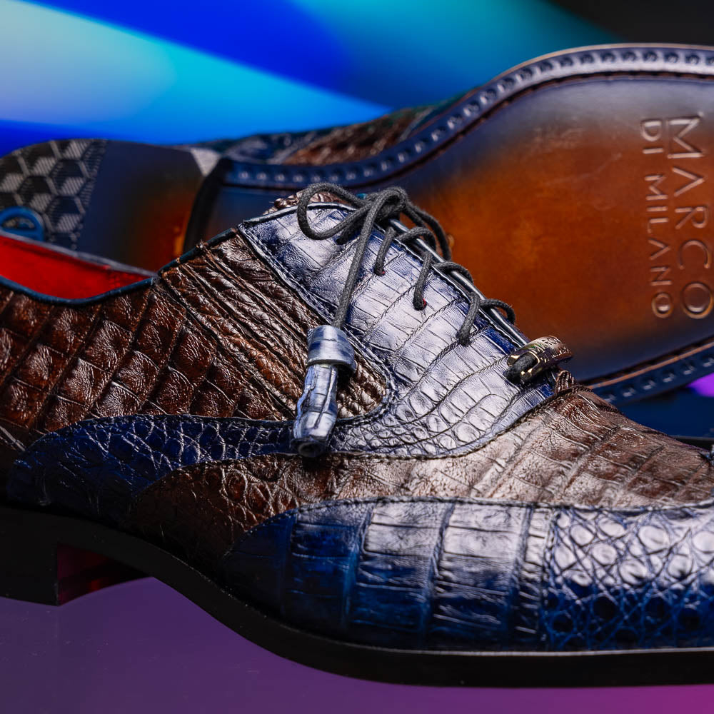 Marco Di Milano Luciano - Navy Brown Leather Loafer