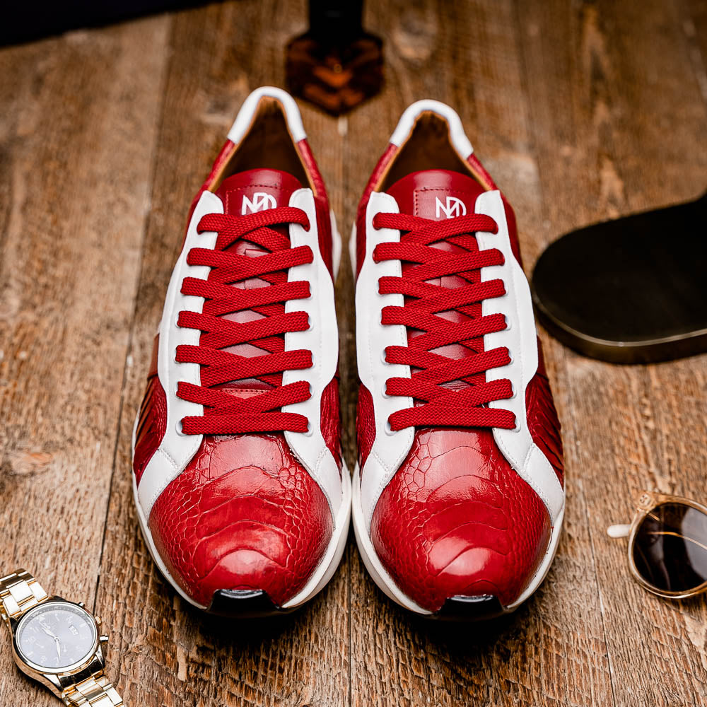 Marco Di Milano Lyon: Red & White Leather Dress Shoe