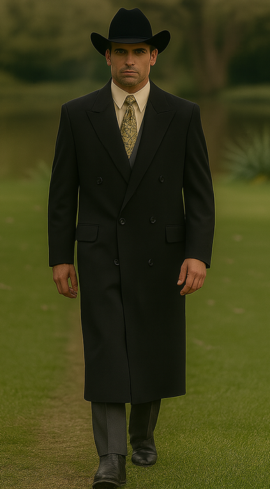 Man Bent Fully Lined Double Breasted 6 Buttons Mens Dress Coat Long Long Mens Dress Topcoat - Winter coats ~ Mens Overcoat Designer Men's Mens Peacoat Sale