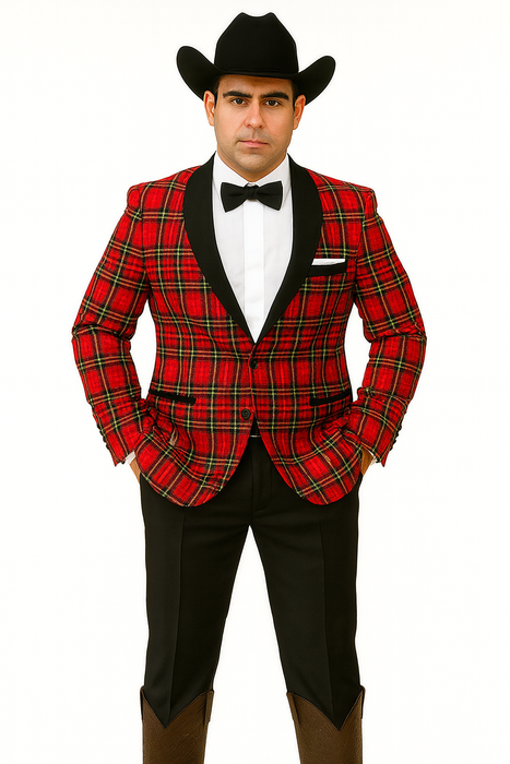 Men's Red Flap Besom Pocket Designer Fashion Dress Casual Blazer