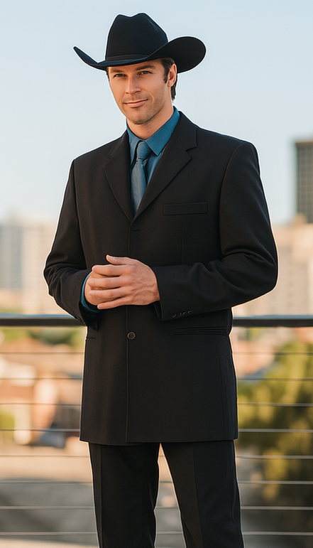 Men's Black Long  Fashion Dress Zoot suit