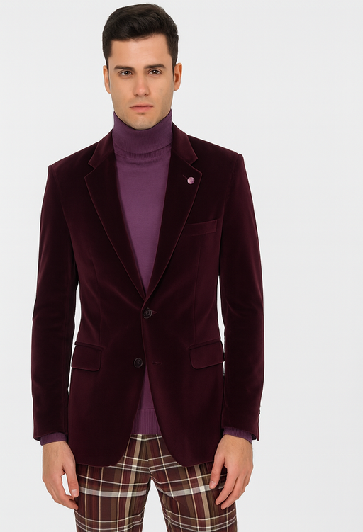 Mens Blazer Burgundy