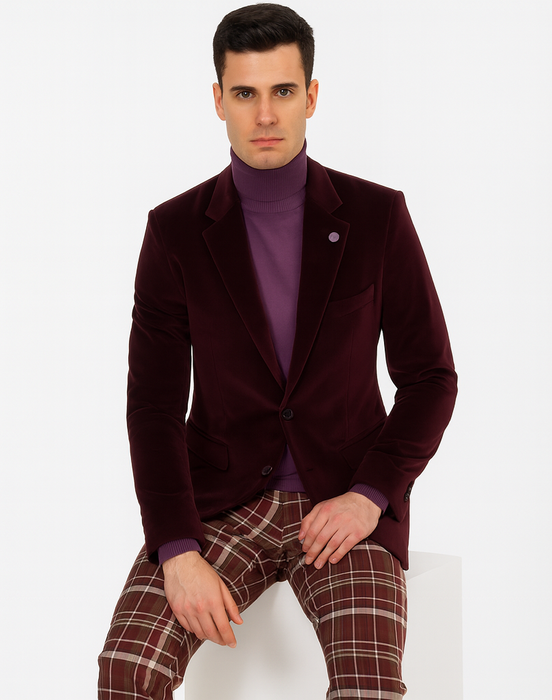 Mens Blazer Burgundy
