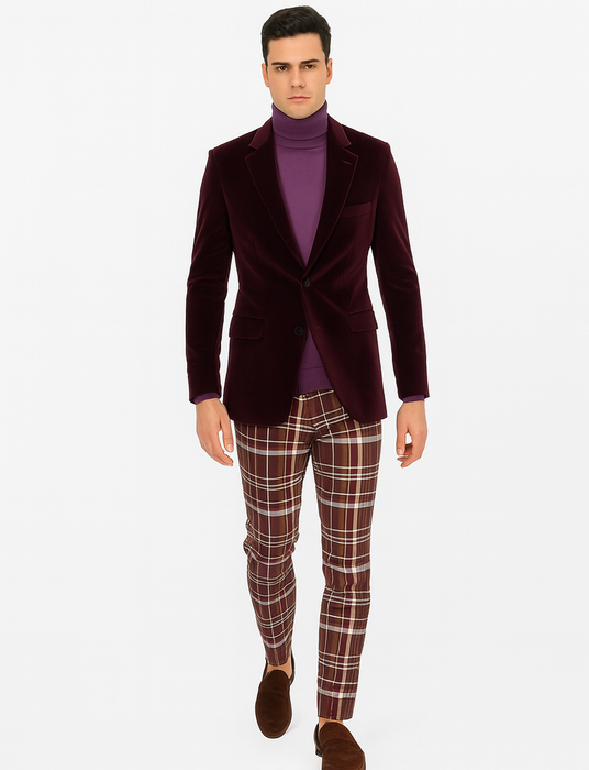 Mens Blazer Burgundy
