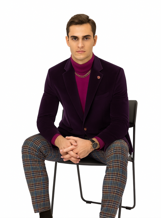 Mens Blazer Plum