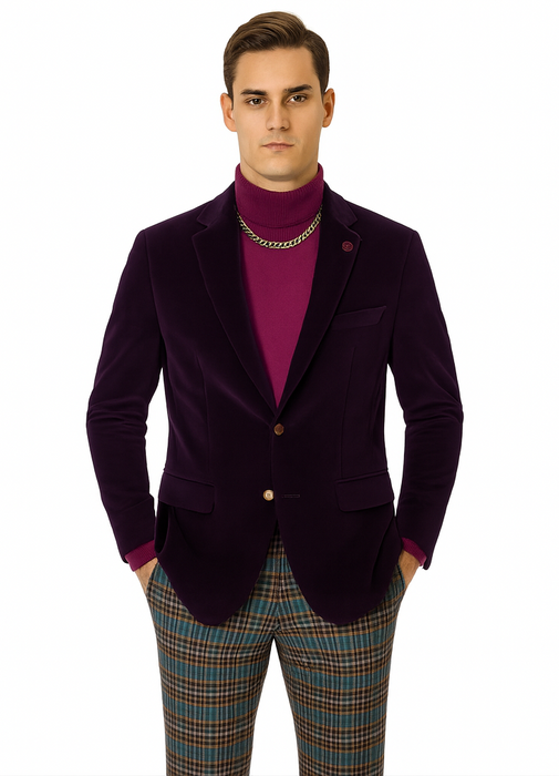 Mens Blazer Plum