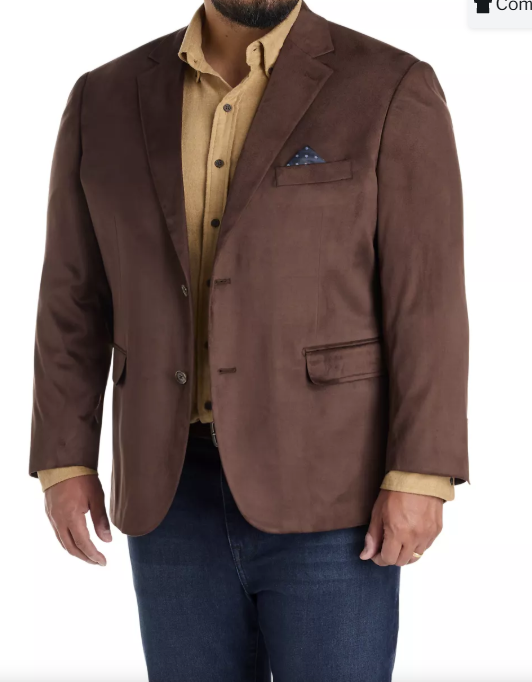 Mens Chocolate Brown Western Blazer – Cowboy Style Sport Coat Jacket Suede Fabric Two Buttons