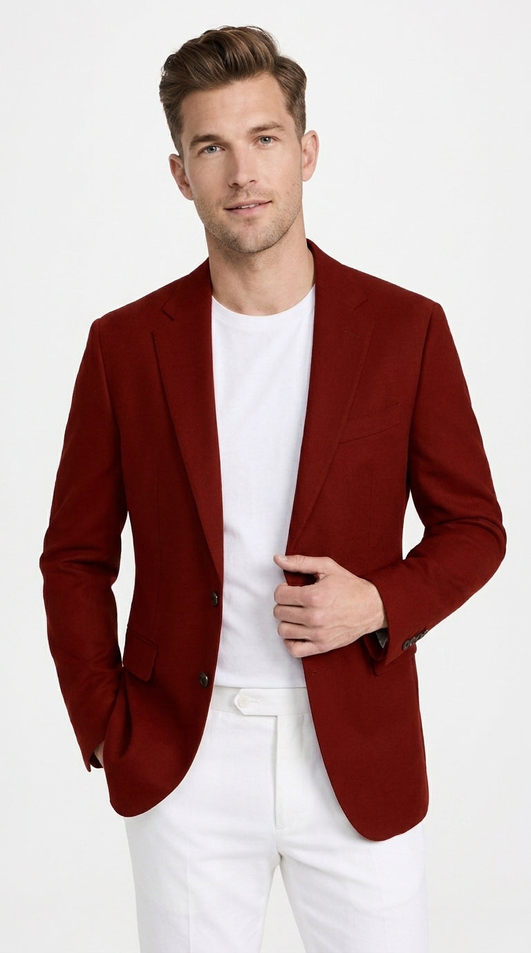 red dress coat men 36 Mens Crimson Blazer – Classic Two-Button Wedding, Church, Business & Smart-Casual Sport statement blazer for men. Military Ball Dresses: Army, Color:Light Mint statement piece
