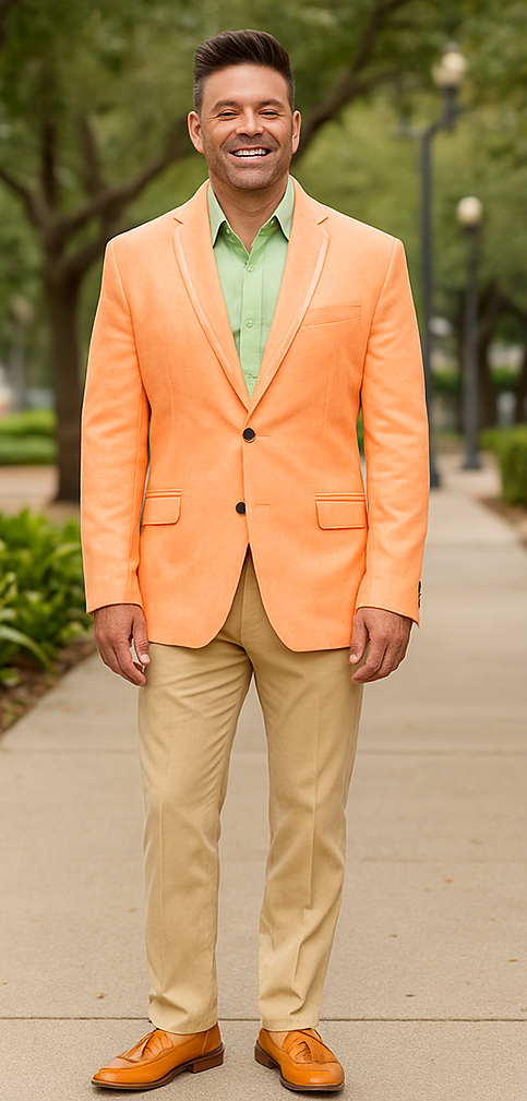 Mens Linen Blazer - Coral Linen Sport Coat - Summer Blazer