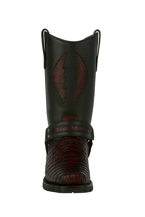 mens-los-altos-caiman-tail-skin-biker-boots-black-cherry