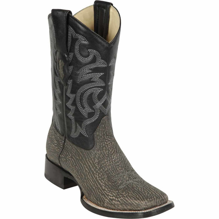 Men's Los Altos Shark Skin Wide Square Toe Boots - Rustic Grey