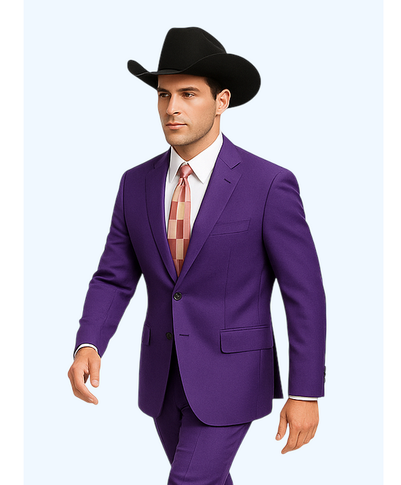 Men's Multi-Stage Party Cheap Priced Business Suit Clearance Sale Collection Purple Slim Fitted