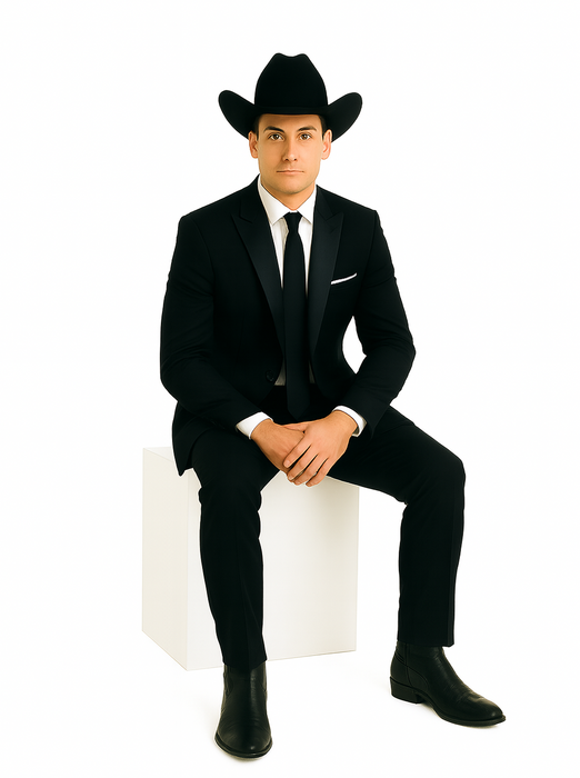 Men'S One Button Slim Fit Solid Black Side Vents Tuxedo Suit With Shawl Lapel