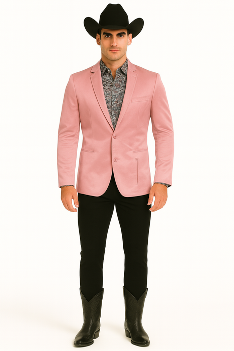 Men's Slim Fit Western Blazer Sport Coats Mauve Sacos Vaqueros Para Hombre