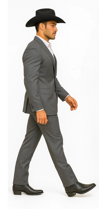 Mens Stacy Adams Suit - Designer Suit - 3 Piece Suit - Vested Suit - Flat Front Pant-Modern Fit Suits Medium Grey Suit