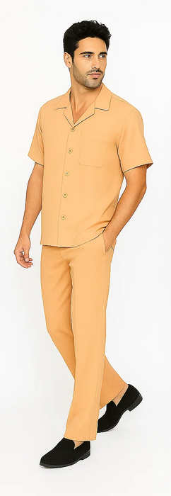Mens Walking Suit in Color melon leisure suit causal Matching Shirt and Pants $99