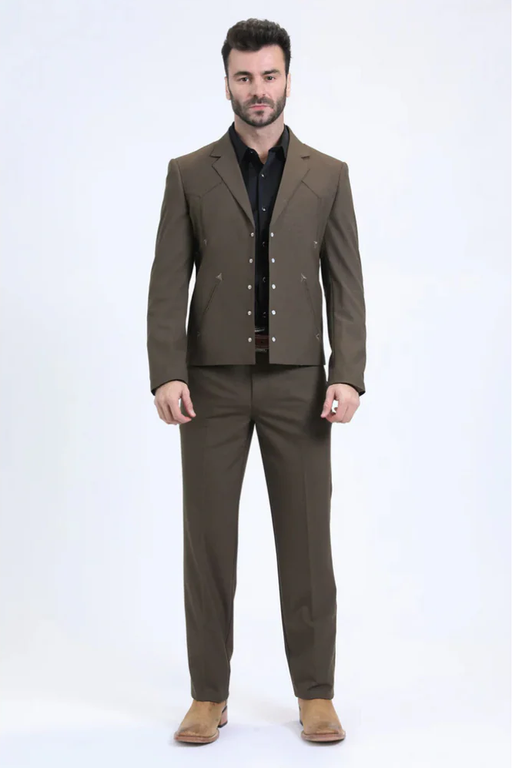 Men's Western Sport Suit - Brown - Traje Para Hombre