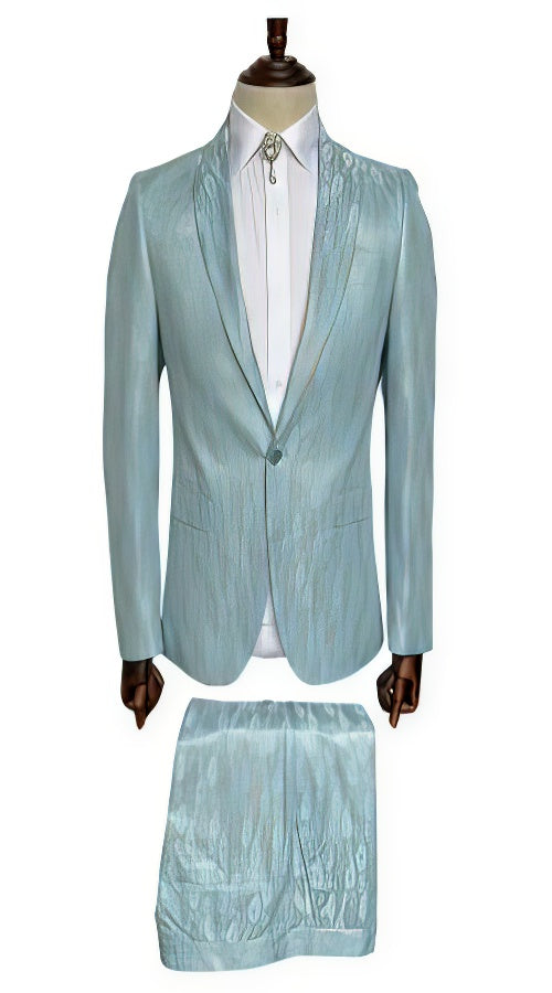 Turqoise Paisley Tuxedo - Fashion Prom Tuxedo - Wedding Tuxedo