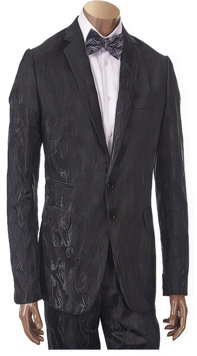 Men's 2 Button Black Suit