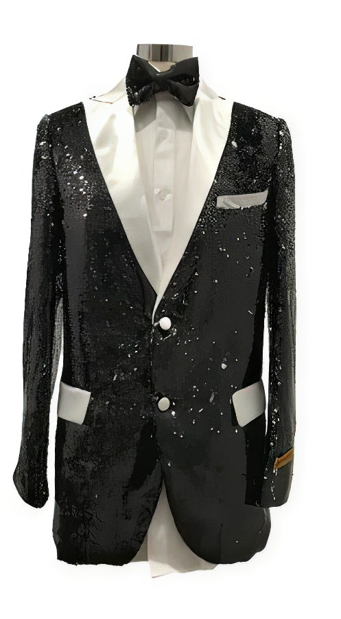 Men's Black Two Button Suit