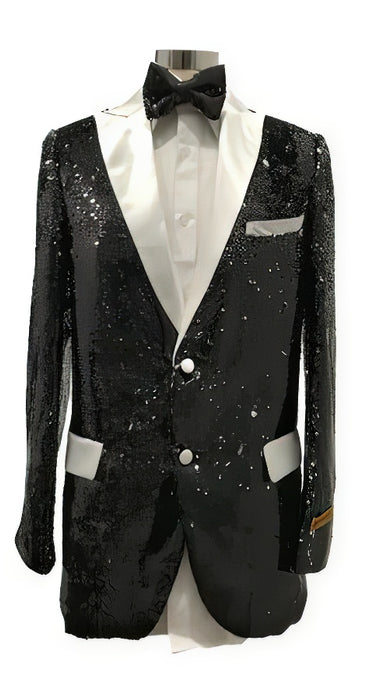 Men's Black Two Button Suit