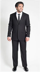 Men's 2 Button Slim Fit Suit Black